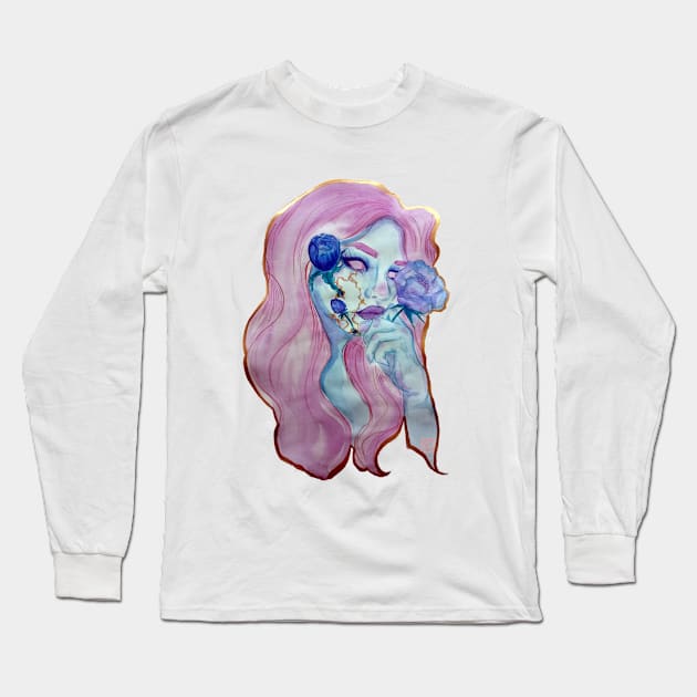 Peony Lady Long Sleeve T-Shirt by OrHell